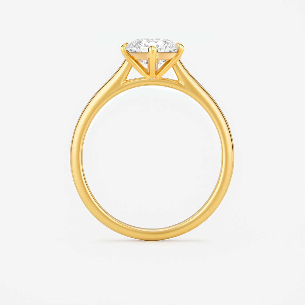 The Celine Ring – Cathedral Set Solitaire with Six-Claw Setting