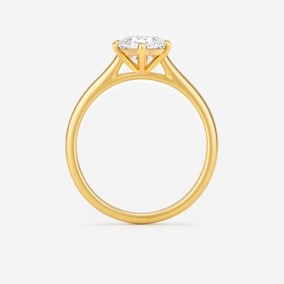The Celine Ring – Cathedral Set Solitaire with Six-Claw Setting