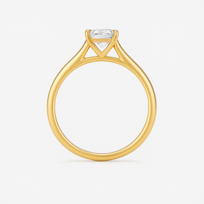 The Magnolia Ring – Princess Cut Solitaire with Tapered Band