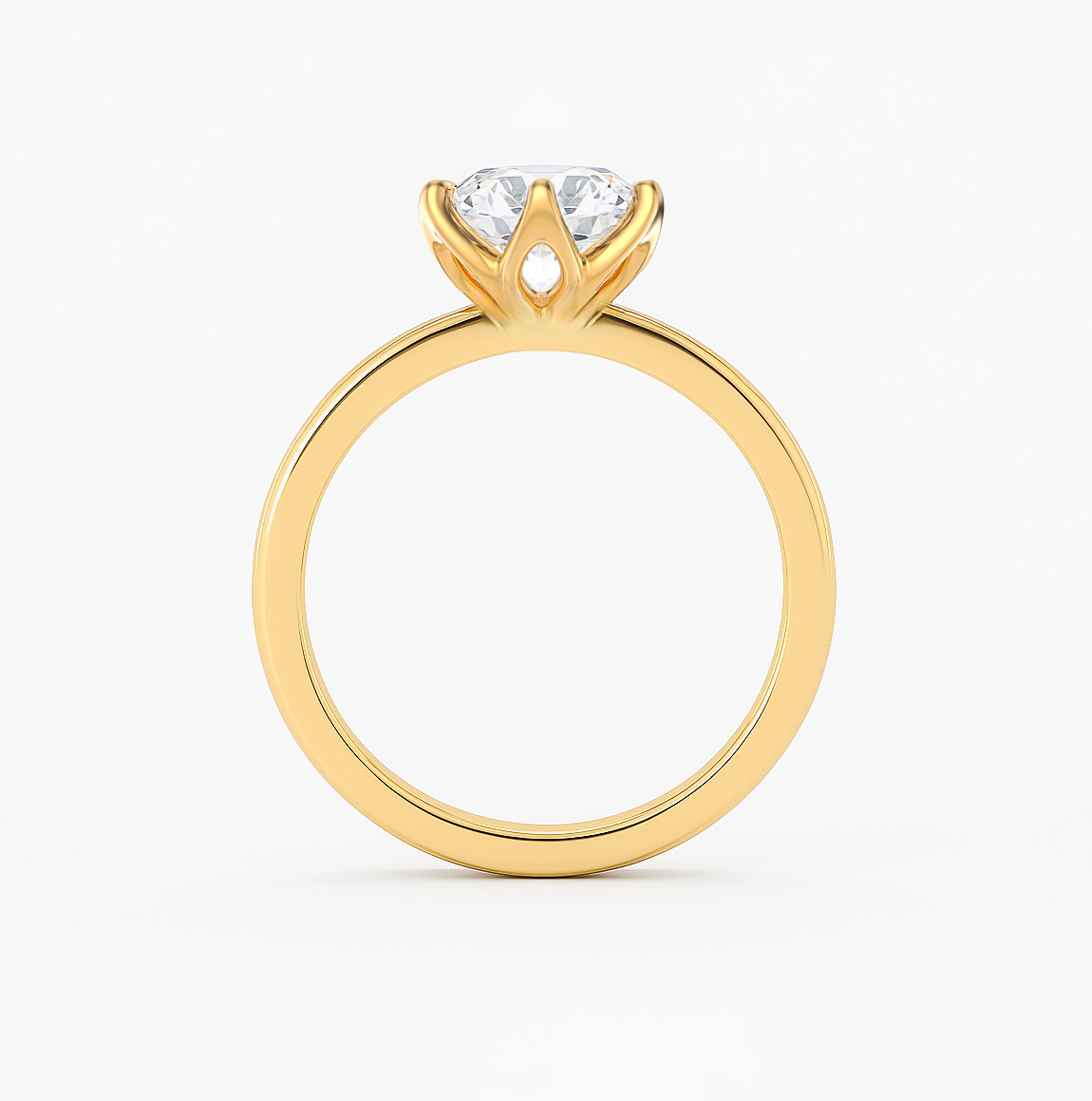 The Daniela Ring – Six-Claw Solitaire with Tulip Basket Setting