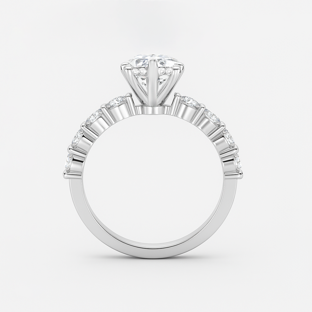 The Scarlett Ring - Oval Pave Band - Lab Grown Diamond