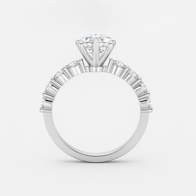 The Scarlett Ring - Oval Pave Band - Lab Grown Diamond