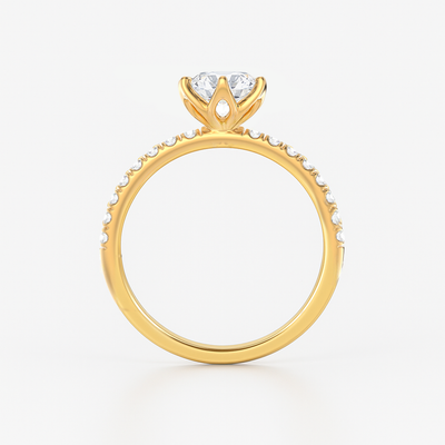 The Chelsea Ring - Tulip Basket and Fine Pave Band