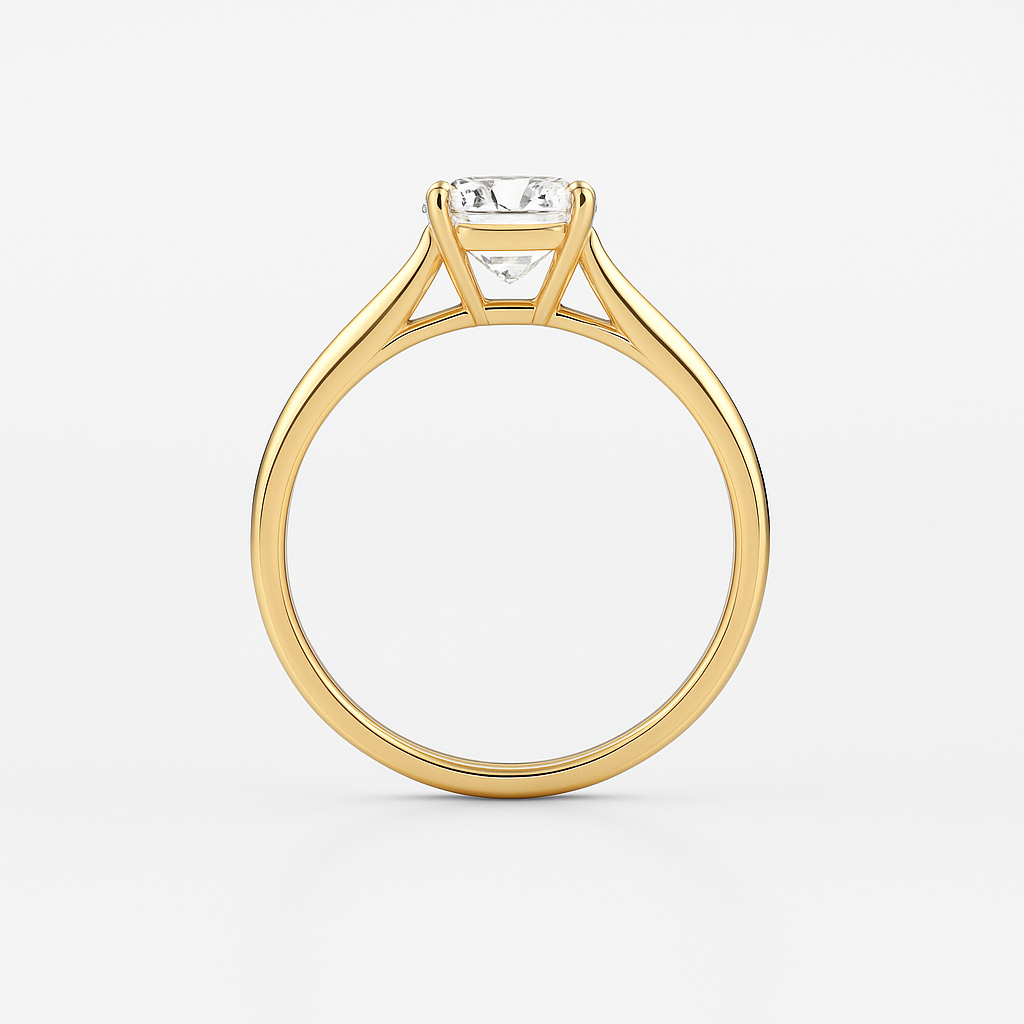 The Natalie Ring - Classic Solitaire with Cathedral Set 4-Claw Basket Set
