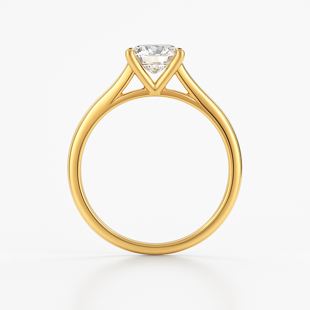 The Vicenza Ring - 4-Claw Cathedral Round Solitaire