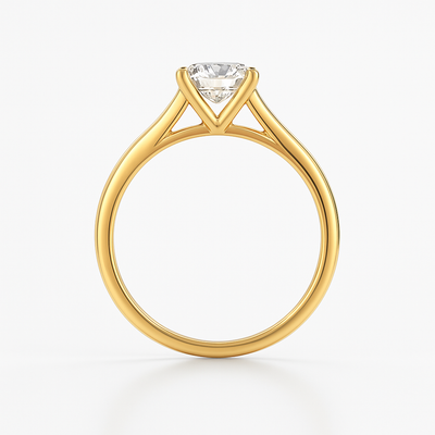 The Vicenza Ring - 4-Claw Cathedral Round Solitaire