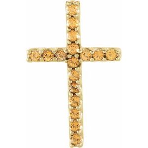 14K Yellow Natural Yellow Sapphire Petite Cross Pendant