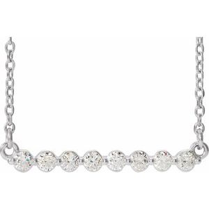 14K Yellow, White or Rose Gold 0.25 CTW Lab-Grown Diamond Bar 45cm Necklace