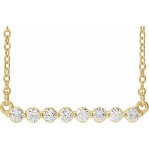 14K Yellow, White or Rose Gold 0.25 CTW Lab-Grown Diamond Bar 45cm Necklace