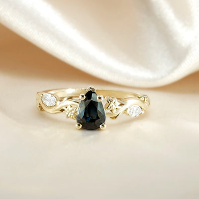 Marquise Accent Diamond Engagement Ring - Rory