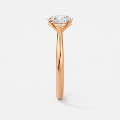 The Brescia Ring - Hidden Halo Cathedral Oval Solitaire