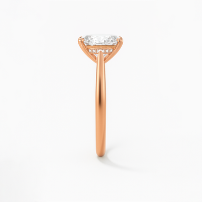 The Brescia Ring - Hidden Halo Cathedral Radiant Solitaire