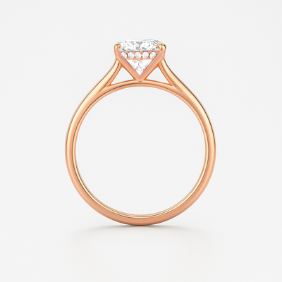 The Ophelia Ring - Cathedral Set with Hidden Halo - Lab Grown Diamond