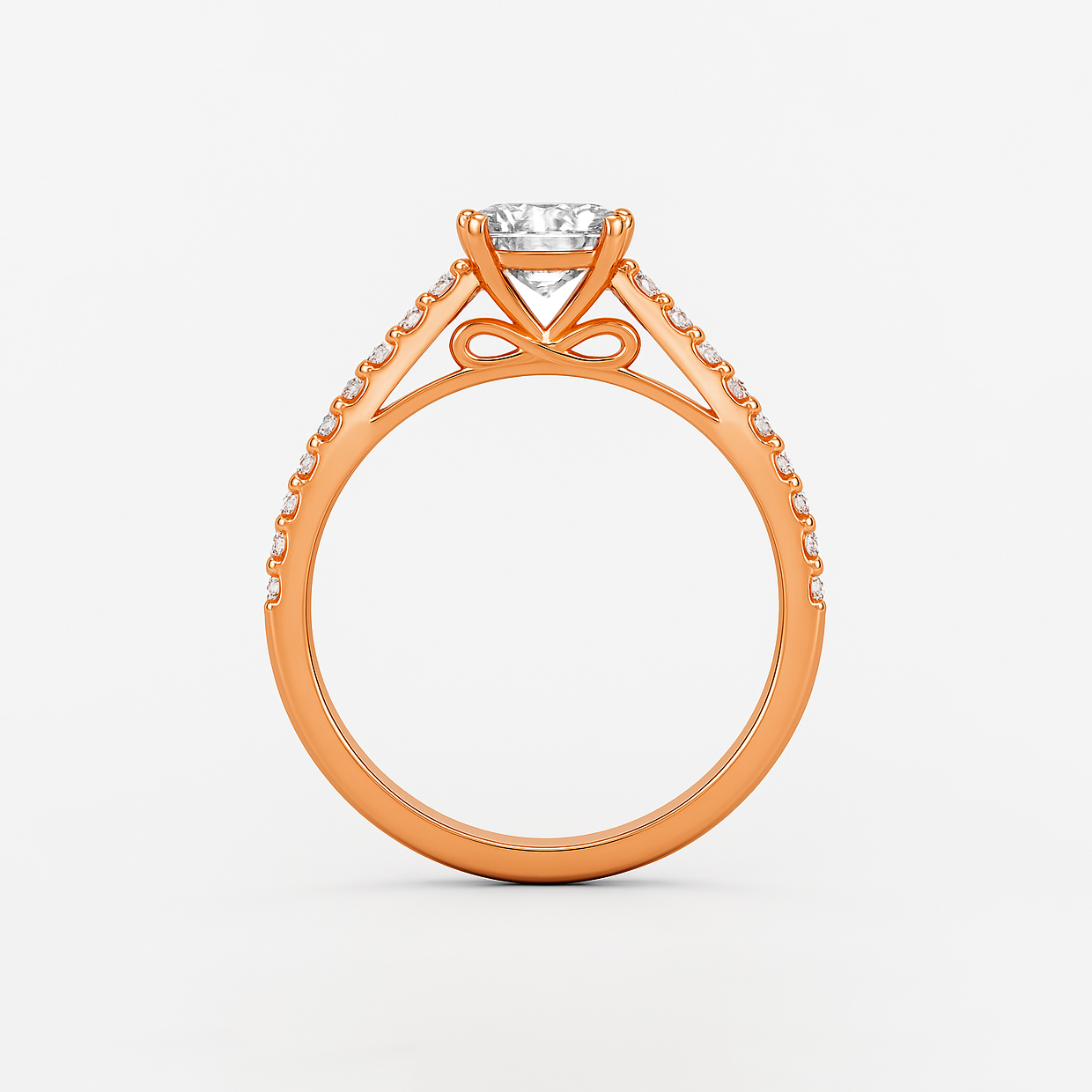 The June Ring - Accented Infinity-Inspired with Fine Pave Band