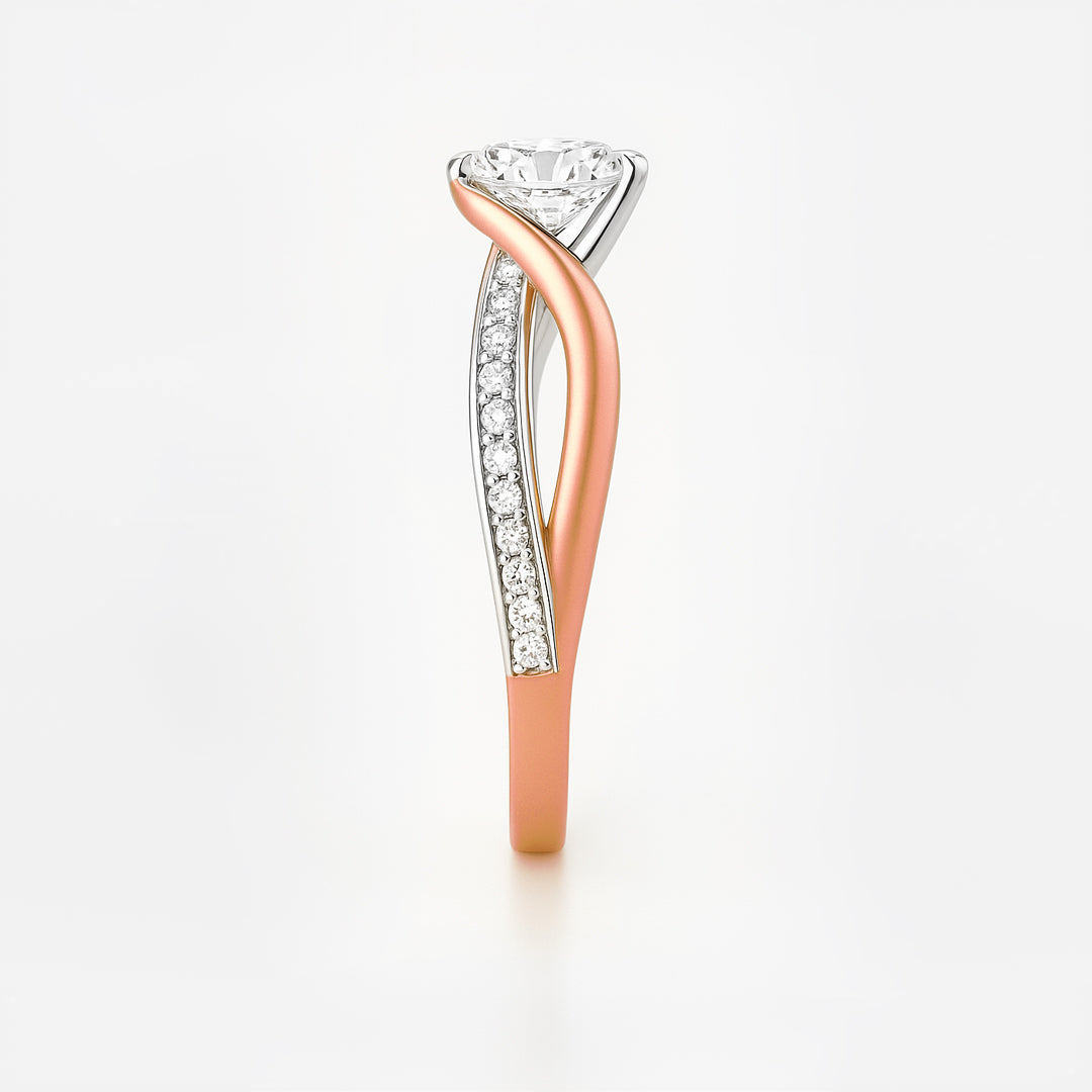 The Valencia Ring - Twist Engagement Ring Two-Tone Gold - Lab Grown Diamond