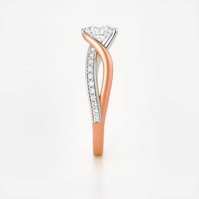 The Valencia Ring - Twist Engagement Ring Two-Tone Gold - Lab Grown Diamond