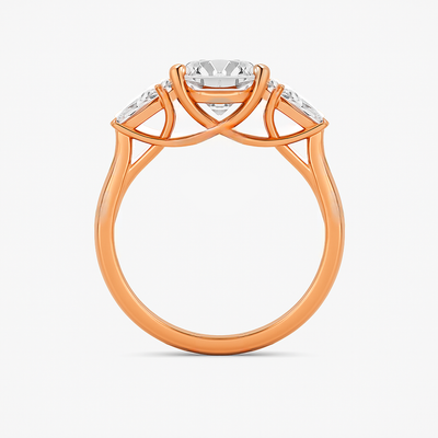 The Alice Ring - Trilogy with Kite Side Stones - Lab Grown Diamond