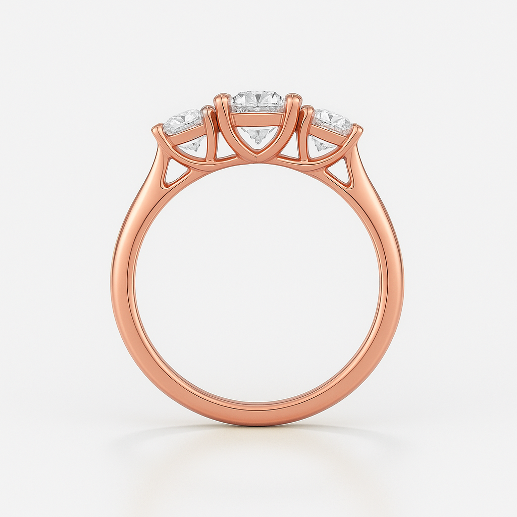 The Adelaide Ring - Trilogy With Round Side Stones
