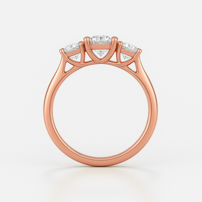 The Adelaide Ring - Trilogy With Round Side Stones