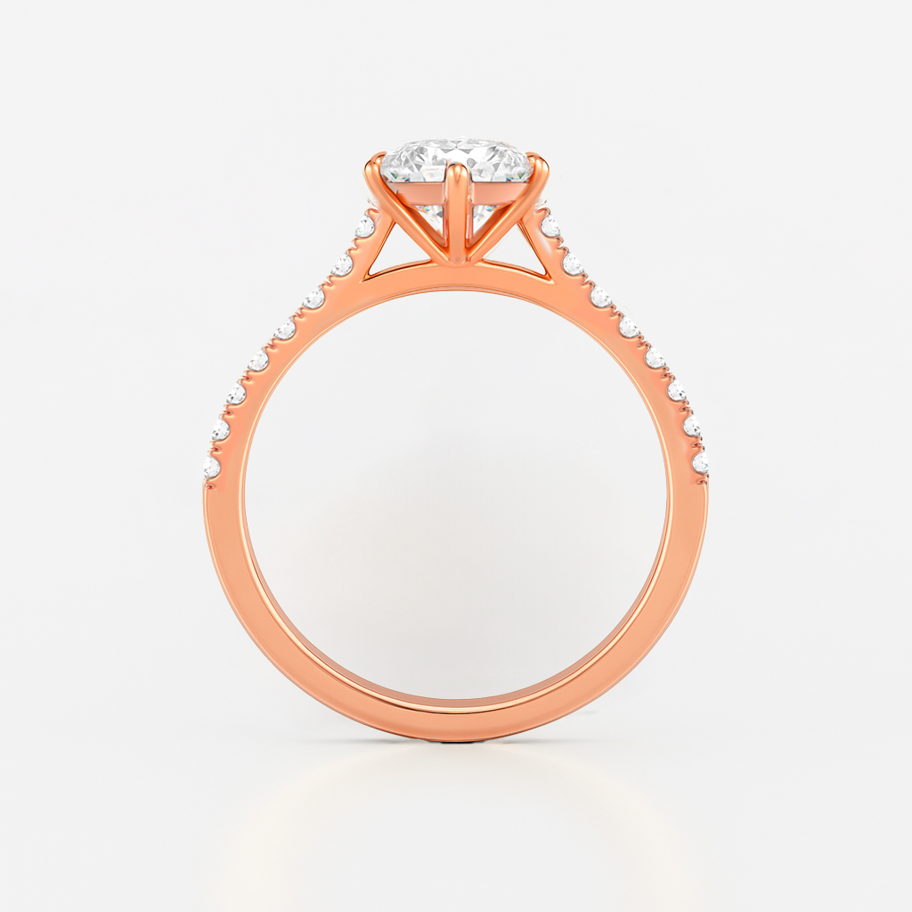 The Vivienne Ring – Cathedral-Set with Pavé Shoulders