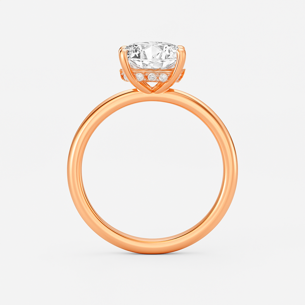 The Siena Ring - Hidden Halo Round Solitaire