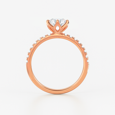 The Chelsea Ring - Tulip Basket and Fine Pave Band