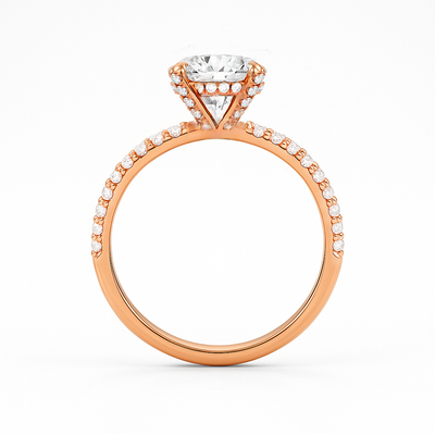 The Aurora Ring - Hidden Halo and Diamond Band
