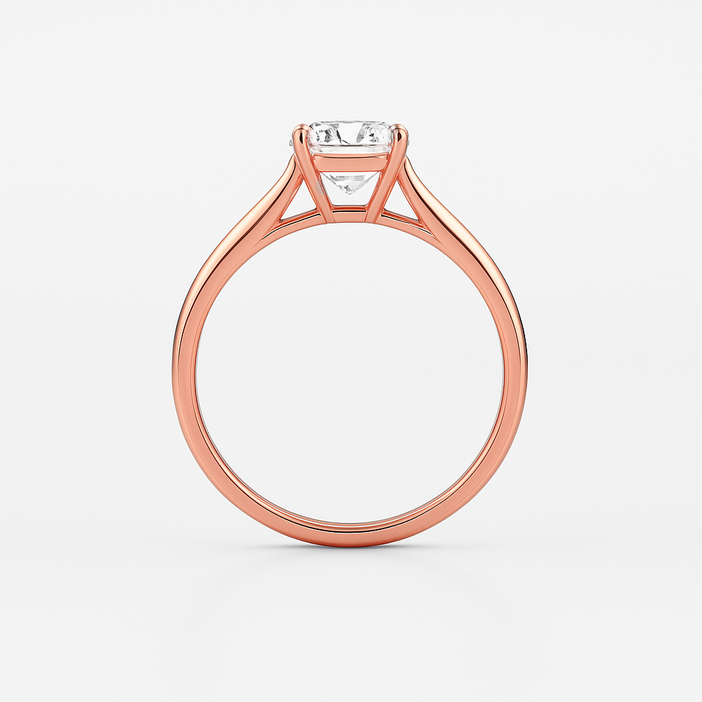 The Natalie Ring - Classic Solitaire with Cathedral Set 4-Claw Basket Set