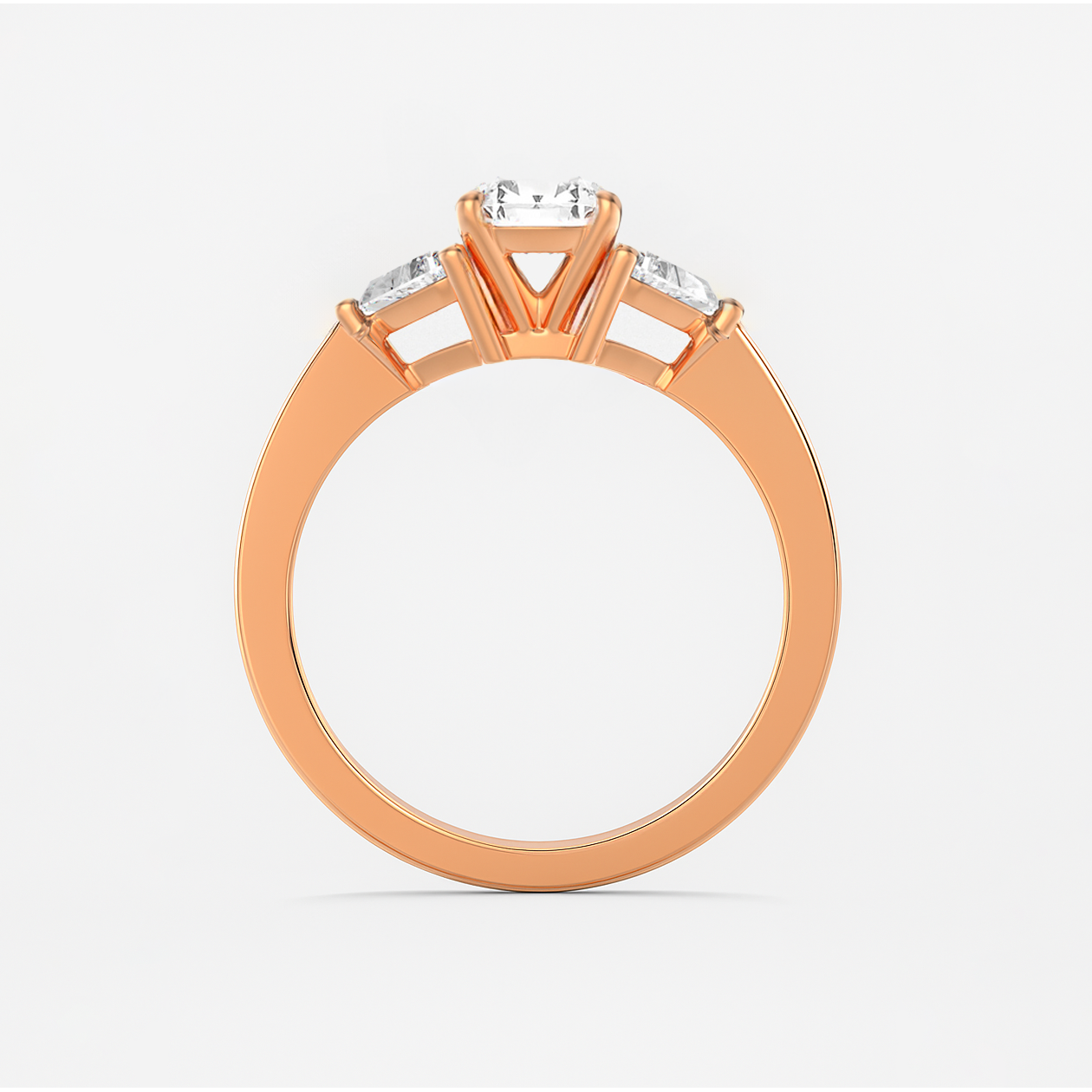 The Charlotte Ring - Lab Grown Diamond Trilogy Ring with Trillion Sides