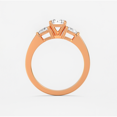 The Charlotte Ring - Lab Grown Diamond Trilogy Ring with Trillion Sides