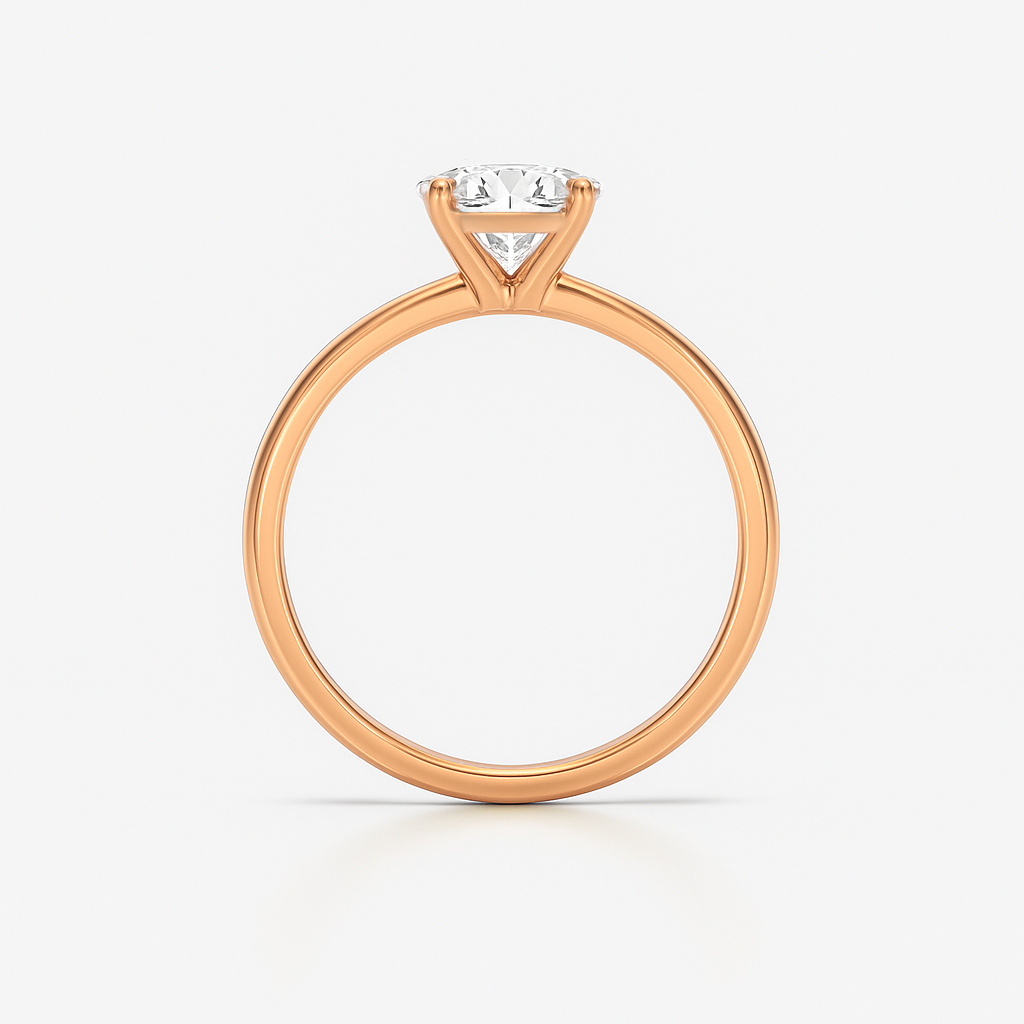 The Venice Ring - Low Set Round Solitaire - Lab Grown Diamond