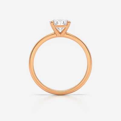 The Venice Ring - Low Set Round Solitaire - Lab Grown Diamond