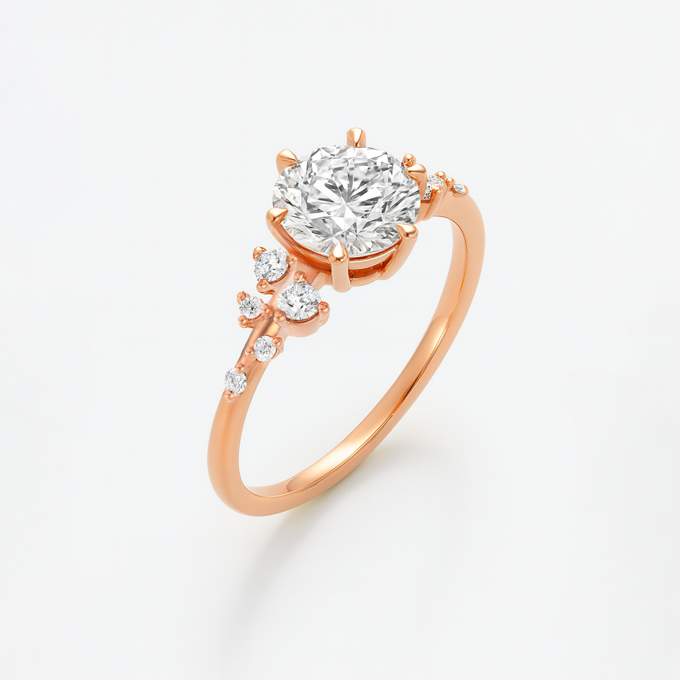 The Maria Ring -  Lab Grown Diamond with Round Brilliant Accents
