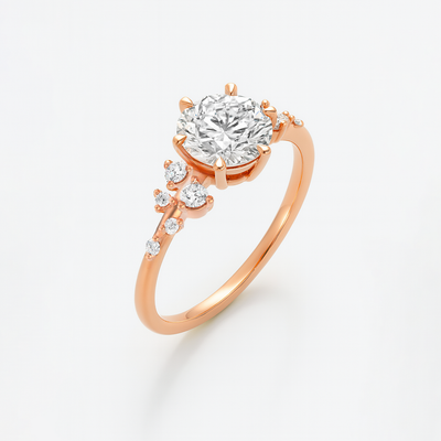The Maria Ring -  Lab Grown Diamond with Round Brilliant Accents