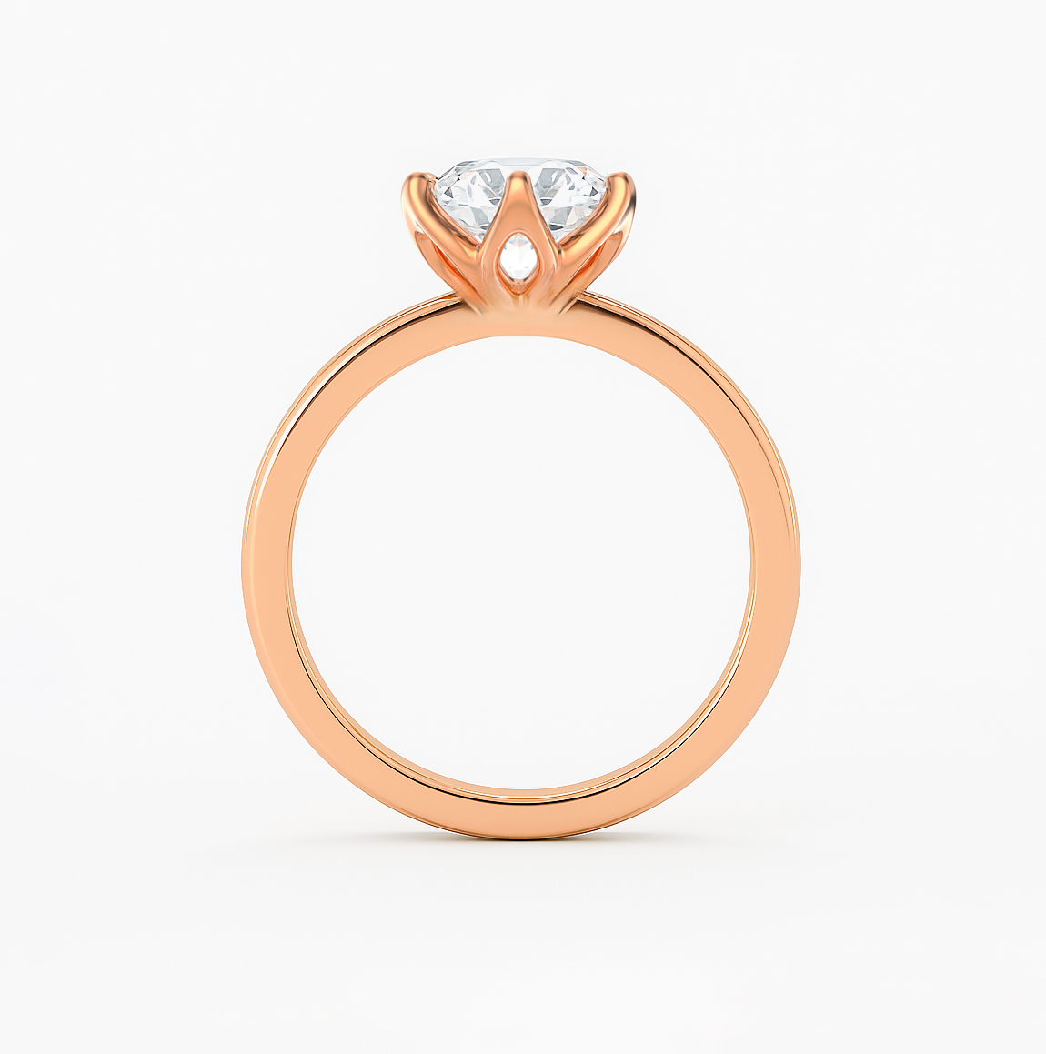 The Daniela Ring – Six-Claw Solitaire with Tulip Basket Setting
