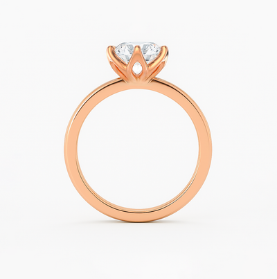 The Daniela Ring – Six-Claw Solitaire with Tulip Basket Setting