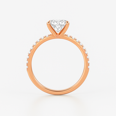 The Florence Ring - Lab Grown Diamond with Fine Pave Band