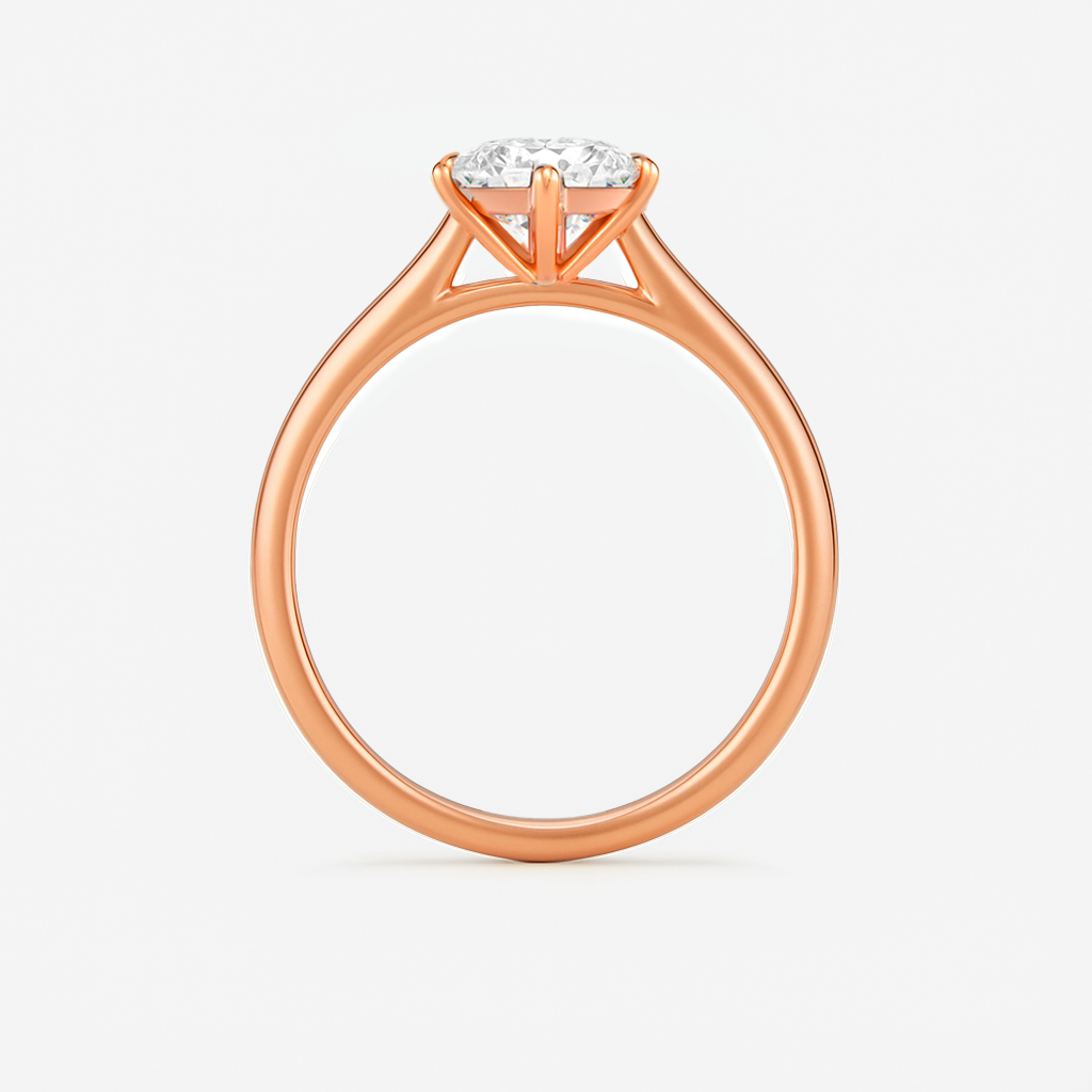 The Celine Ring – Cathedral Set Solitaire with Six-Claw Setting