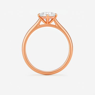 The Celine Ring – Cathedral Set Solitaire with Six-Claw Setting