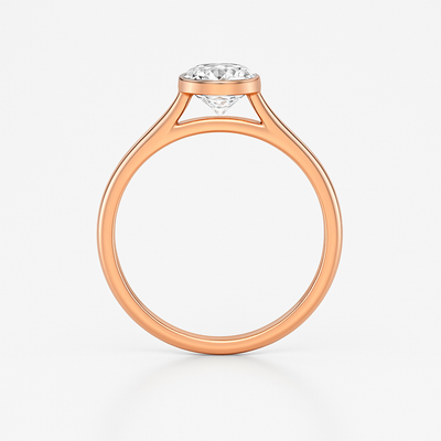The Seville Ring - Bezel Set Cathedral Round Solitaire - Lab Grown Diamond