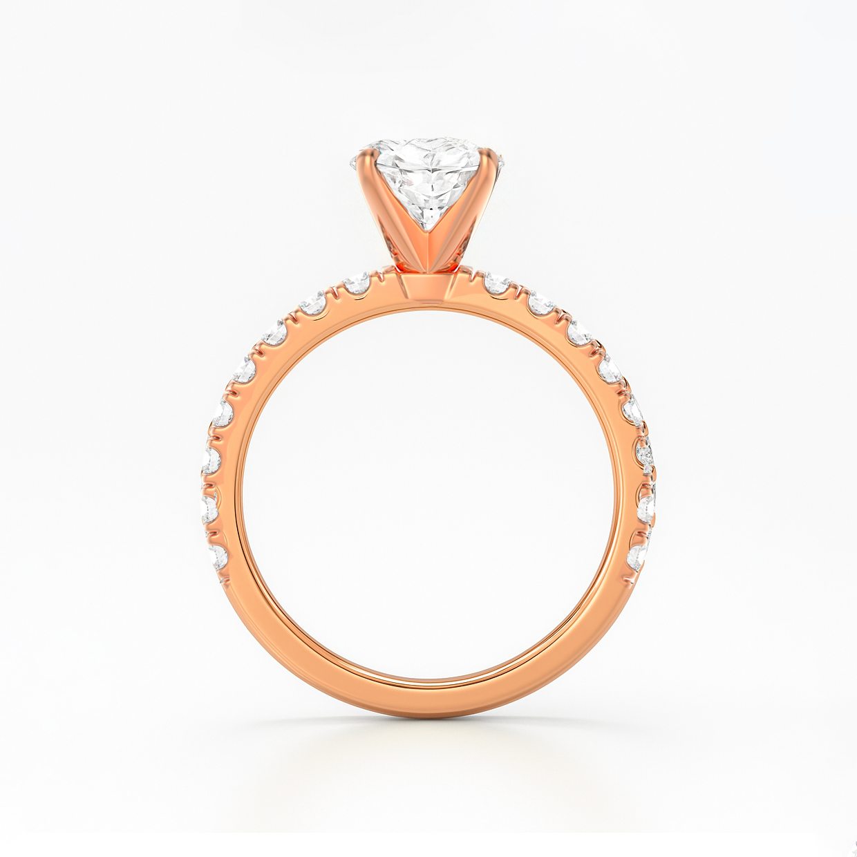 The Kimberley Ring - Lab Grown Diamond with Medium Pave Band