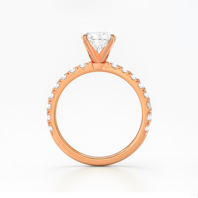The Kimberley Ring - Lab Grown Diamond with Medium Pave Band