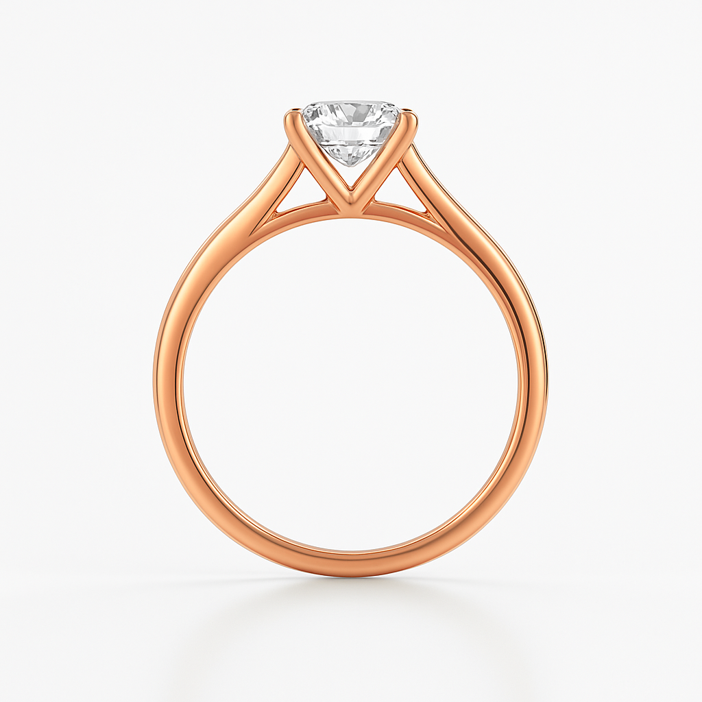The Vicenza Ring - 4-Claw Cathedral Round Solitaire