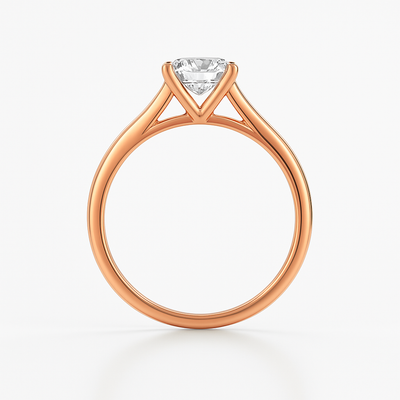 The Vicenza Ring - 4-Claw Cathedral Round Solitaire