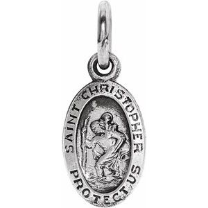 Sterling Silver 9x6 mm St. Christopher Medal