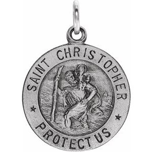 Sterling Silver 25 mm St. Christopher Medal