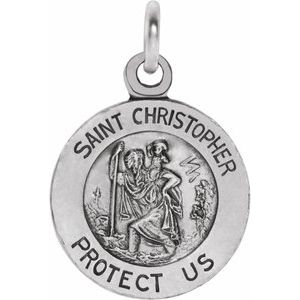 Sterling Silver 12 mm St. Christopher Medal