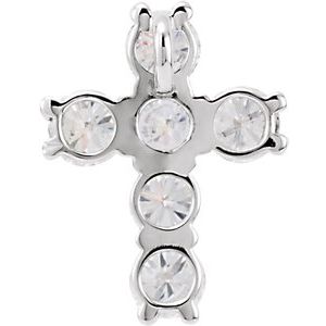 14K White 9/10 CTW Natural Diamond Cross Pendant