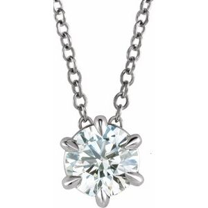 14K White, Yellow Gold 0.625CT Lab-Grown Diamond Solitaire 40-45cm Necklace