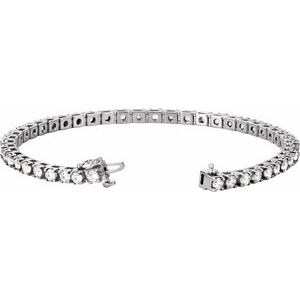 14K White Gold 4.75CTW Lab-Grown Diamond Line 18cm Bracelet